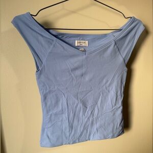 Aritzia Contour Light Blue Off-Shoulder Fitted Top Size S